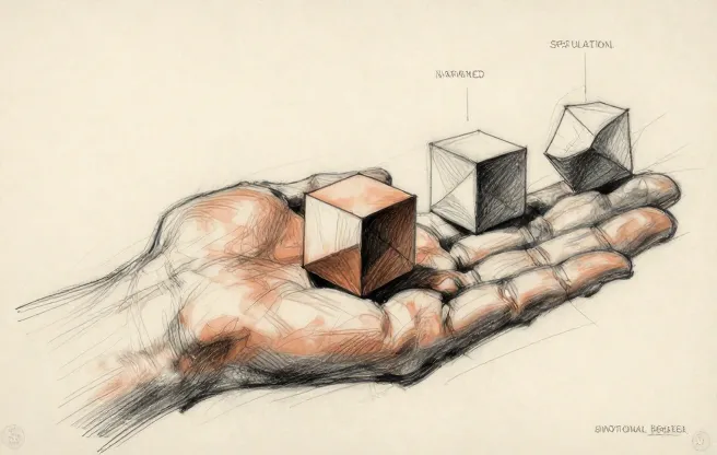 A notebook with handwritten notes and question marks, representing predictions and uncertainty